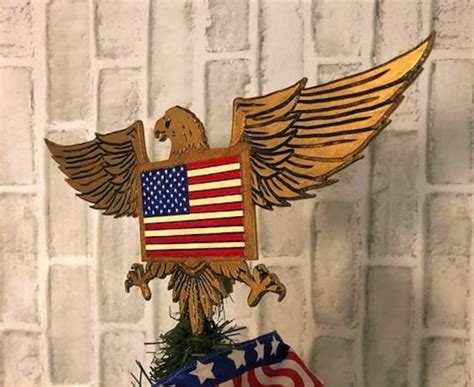 bald eagle christmas tree topper|eagle tree topper gold.